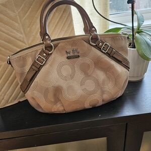 Coach Beige and Brown Women's Handbag